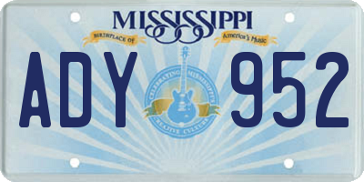 MS license plate ADY952