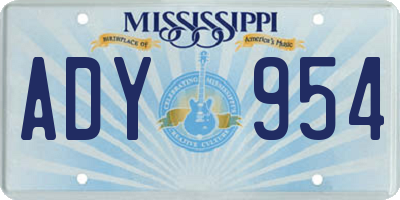 MS license plate ADY954