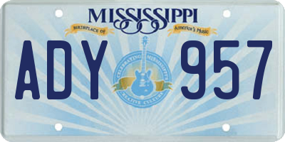 MS license plate ADY957