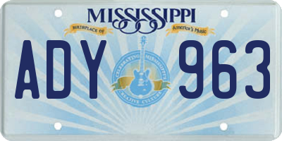 MS license plate ADY963