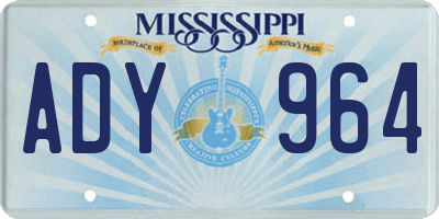 MS license plate ADY964