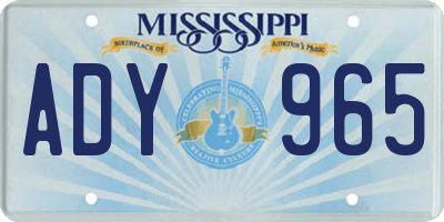 MS license plate ADY965