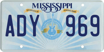 MS license plate ADY969