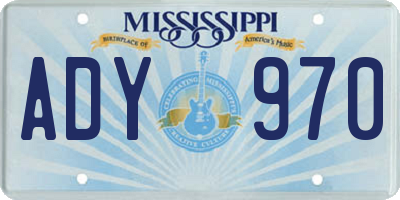 MS license plate ADY970