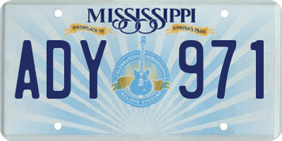 MS license plate ADY971