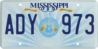 MS license plate ADY973