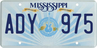 MS license plate ADY975