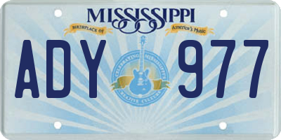 MS license plate ADY977