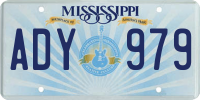 MS license plate ADY979