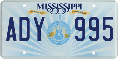 MS license plate ADY995