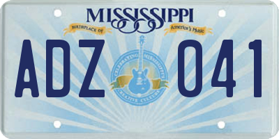 MS license plate ADZ041