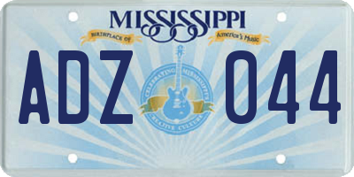 MS license plate ADZ044