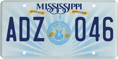 MS license plate ADZ046