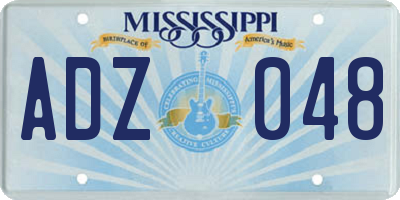MS license plate ADZ048