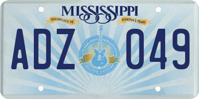 MS license plate ADZ049