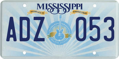 MS license plate ADZ053