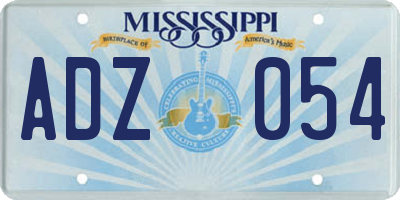 MS license plate ADZ054