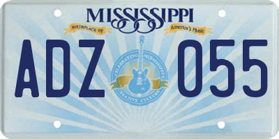 MS license plate ADZ055