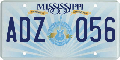 MS license plate ADZ056
