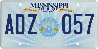 MS license plate ADZ057