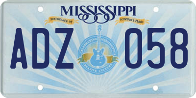 MS license plate ADZ058