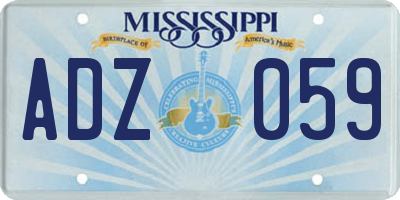 MS license plate ADZ059