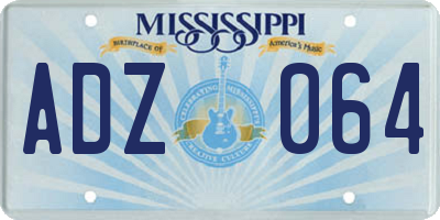MS license plate ADZ064