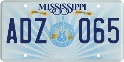 MS license plate ADZ065