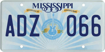 MS license plate ADZ066