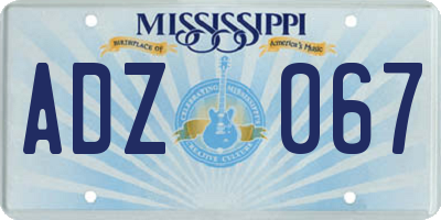 MS license plate ADZ067