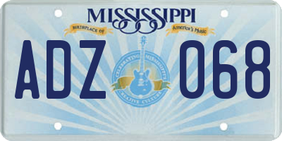 MS license plate ADZ068