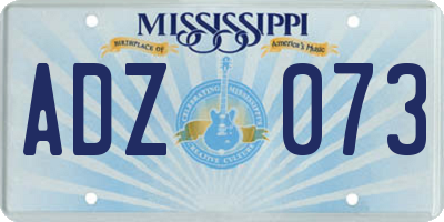 MS license plate ADZ073