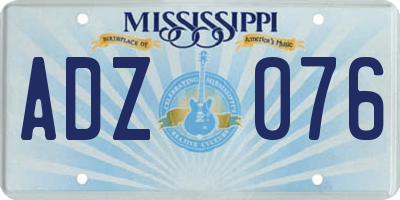 MS license plate ADZ076