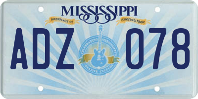 MS license plate ADZ078