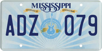 MS license plate ADZ079