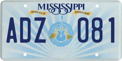 MS license plate ADZ081