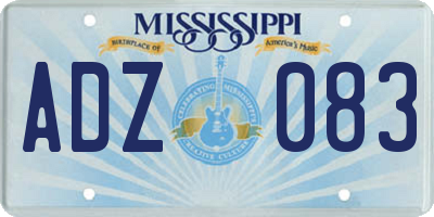 MS license plate ADZ083