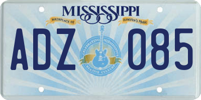 MS license plate ADZ085