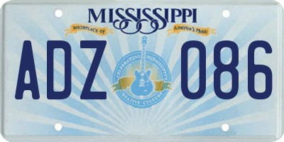 MS license plate ADZ086