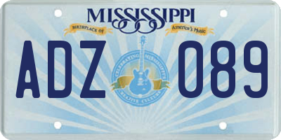 MS license plate ADZ089