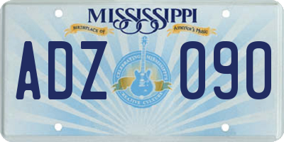 MS license plate ADZ090