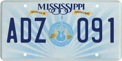 MS license plate ADZ091