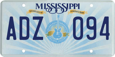 MS license plate ADZ094