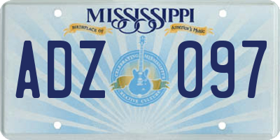 MS license plate ADZ097