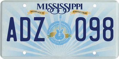 MS license plate ADZ098