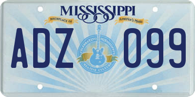 MS license plate ADZ099