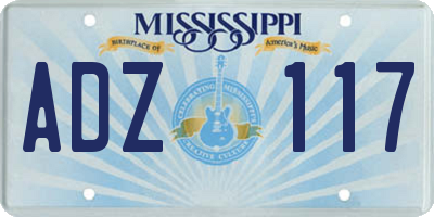 MS license plate ADZ117