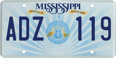 MS license plate ADZ119
