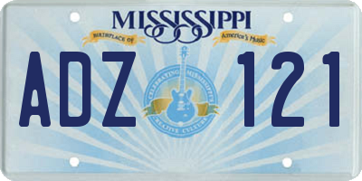 MS license plate ADZ121