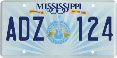 MS license plate ADZ124